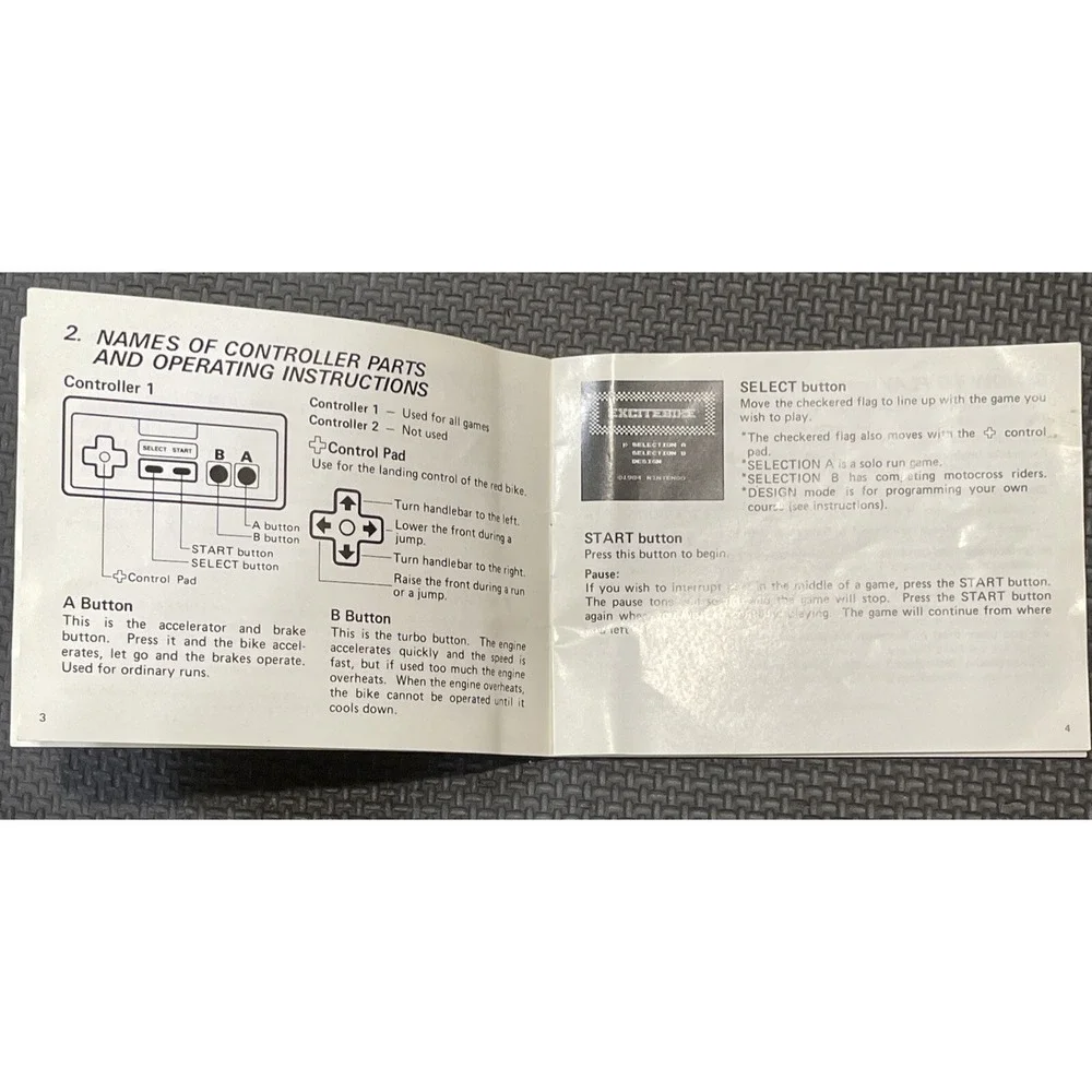 Vtg 1985 Excitebike Instruction Booklet Manual Only Nintendo NES